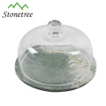 Wholesale New White Marble Cake Cheese Board With Glass Dome Cover